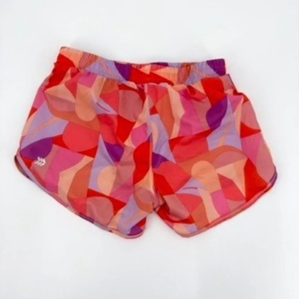 All in Motion Girls Pink Geometric Running Shorts Size L 10/12 Activewear